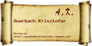 Auerbach Krisztofer névjegykártya