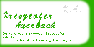 krisztofer auerbach business card